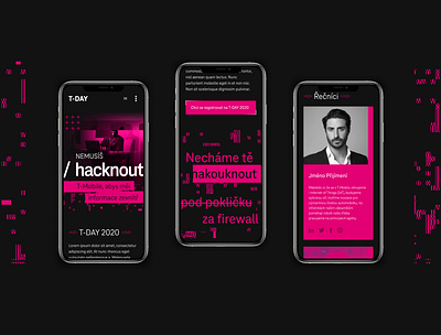 T-Day 2020 glitch hacker interactive design magenta product techno ui