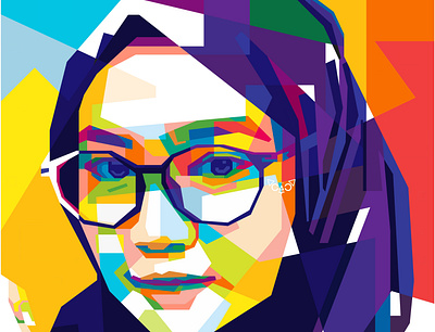 HIJABER abstract art beautiful collage collage art color colorfull colors debut design geometric art geometric design girl illustration popart psychedelic vector art wpap