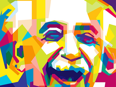 ALBERT EINSTEIN abstract abstract art abstract design albert einstein beautiful character color colorful famous geometric illustration popart wpap