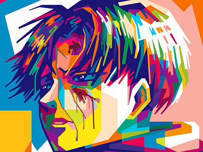 Levi ackerman abstract abstract art anime beautiful collage art colorful colors geometric illustration popart wpap