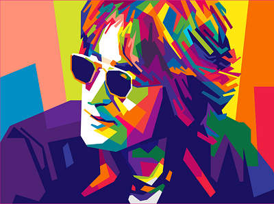 JOHN LENNON 2 abstract abstract art beautiful colorful colors design geometric john lennon pop art popart wpap