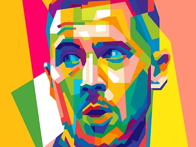 EDEN HAZARD abstract abstract art abstract design beautiful colorful colors eden hazard fifa world cup football footballer geometric geometric art geometric design hazard illustration popart soccer soccer ball soccer logo wpap