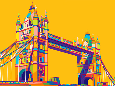 LONDON BRIDGE abstract abstract art abstract design beautiful colorful colors geometric illustration landmark landmarks london london bridge popart wpap