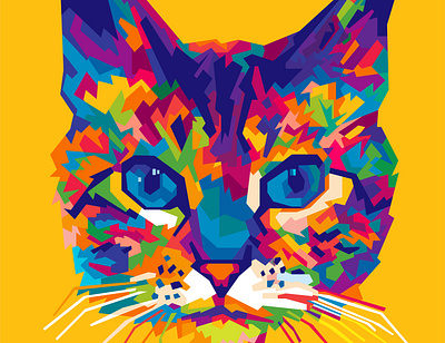 CAT abstract abstract art abstract design animal animal art animal illustration animals beautiful colorful colors commission open geometric illustration pet pets popart wpap