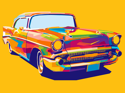 classic car abstract abstract art abstract design abstraction beautiful car cars classic classic car colorful colors geometric illustration popart vehicle vehicles wpap