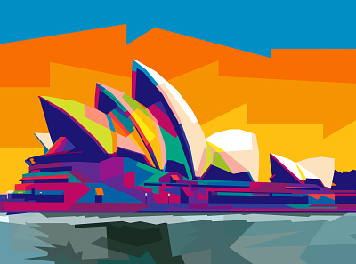 Sydney abstract abstract art abstract design australia australian beautiful colorful colors commission open fiverr fiverr.com fiverrgigs fiverrs geometric illustration popart sydney sydney goldstein sydney opera house wpap