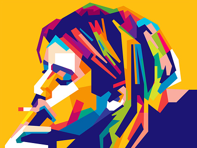 KURT COBAIN abstract abstract art abstract design beautiful colorful colors geometric illustration kurt kurt cobain music music art musician nirvana popart wpap