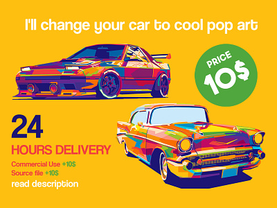 CAR POP ART abstract abstract art abstract design beautiful car cars classic car colorful colors commission commission open commissioned commissions fiverr fiverrgigs fiverrs geometric illustration popart wpap