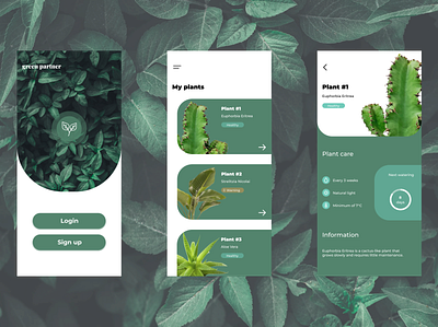Green Partner App app design ui ux