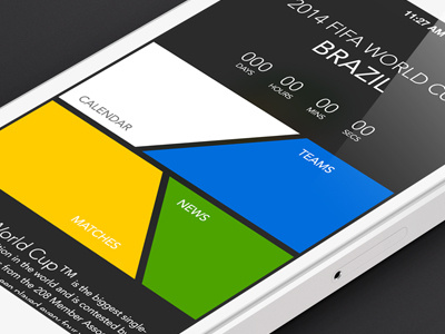 2014 brazil world cup app concept design app brazil fifa worldcup ios7 mobile ui ux
