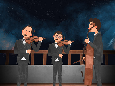 Musicians character design digital painting illustrations titanic