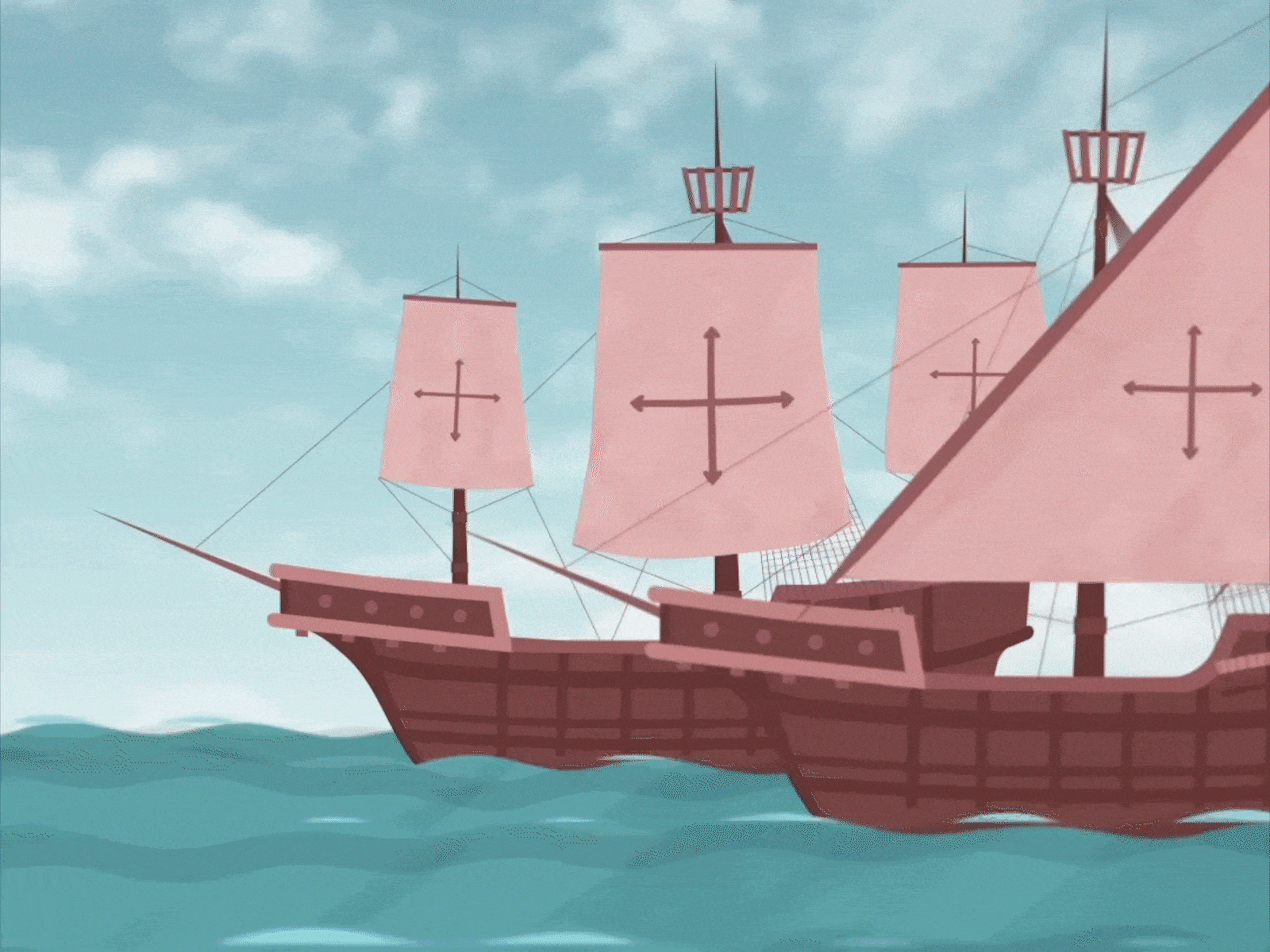 Santa Maria Ship animation character design christopher colombus design digital painting illustraion motion graphics santa maria ship