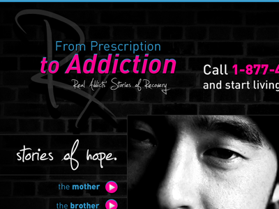 From Prescription to Addiction logo photoshop website