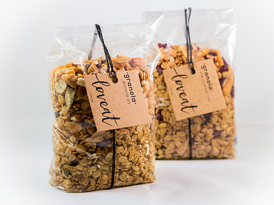 Loveat branding design food granola label logo packaging tag typogaphy vector vegan