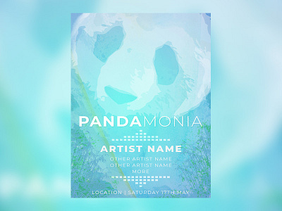 Pandamonia Event Poster animal blue design music nature poster poster design poster designer posters web