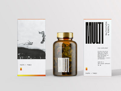 Youth + Tonic multivitamins branding design packagedesign