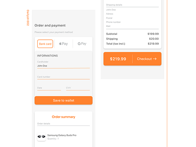 Credit Card Checkout DailyUI 002 app card checkout credit ui ux xd