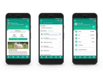 Livestock 360 android app app design health app health care logo ui ux