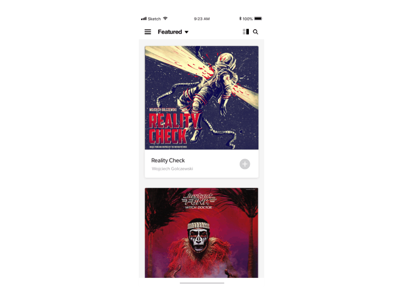 Music App UI (Featured Albums) app design ios iphone ui