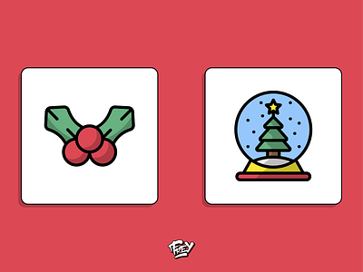 Mistletoe and Snow Globe Icon christmas design dribbble flat icon icon set illustraion illustrator ui vector