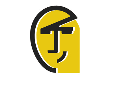 Portrait S black face logo portrait yellow