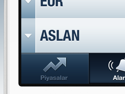 Tab Bar alarm app application blue design doviz finance graph icon interface ios iphone mobile ui ui design user interface ux ux design