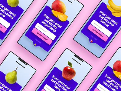 DailyUI #001 - Sign Up Screen for Free Fruit app color colorful email fruit optin pink sign up signin signup