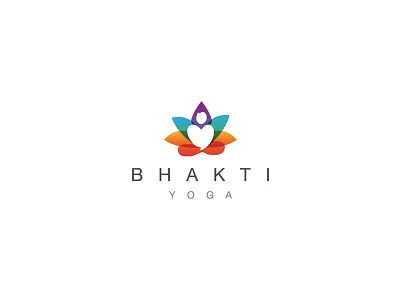 Bhakti Yoga logo design colorful colourful creative logo emblem graphic design logo logotype symbol yoga