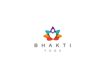 Bhakti Yoga logo design colorful colourful creative logo emblem graphic design logo logotype symbol yoga
