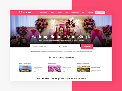 WedMe - Matrimonial Aggregator Design