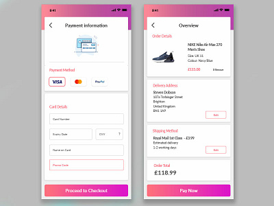 Daily UI Challenge #002 - Checkout Screen app checkout form dailyui dailyui 002 ecommerce ecommerce app gradient ios mobile checkout nike trainers nikeairmax uidesign userinterfacedesign uxdesign visual design web design