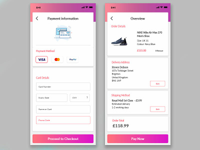 Daily UI Challenge #002 - Checkout Screen