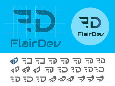Logo design for FlairDev branding design flat illustrator logo minimal typography ui vector web