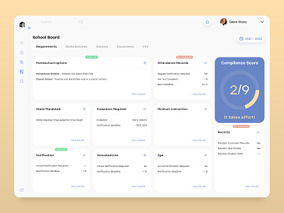 Homeschool dashboard redesign admin panel dashboard education homeschooling redesign school board ui ux
