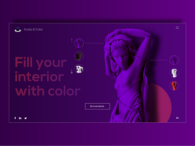 Design concept of the main screen adobe xd design home screen logo sculpture ui web website