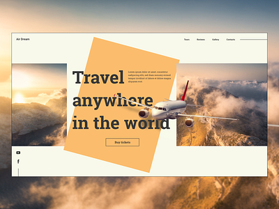 Travel agency main screen adobe xd flat home screen ui ux web website