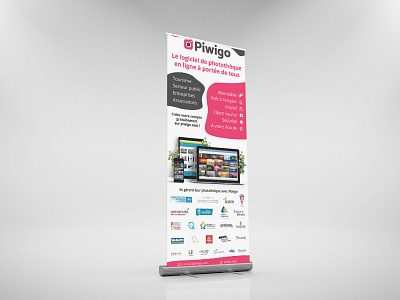 Piwigo Rollup branding design illustrator logo mockup open source piwigo print rollup