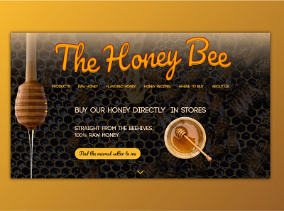 UI for honey website honey honeybee honeycomb landing page typogaphy ui web webdesign