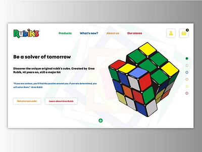 Rubiks Cube homepage design e shop hannahwford rubiks cube ui ux web web design