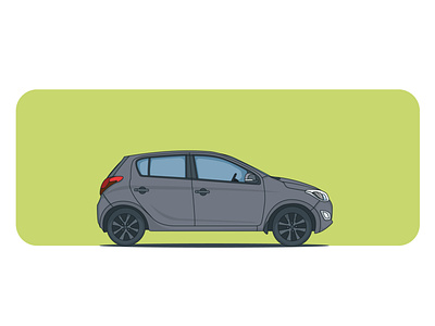 Hyundai i20 2014 automobile automotive automotive design car car illustration grey hyundai i20 illustration illustrator personal personal project vector
