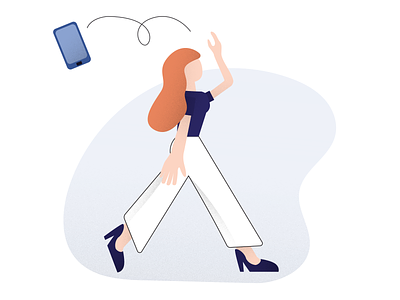 Eliminate distractions addiction design distraction flat flat illustration illustration illustrator mobile app mobile app design phone throwing throwing away vector walking woman woman illustration woman portrait work