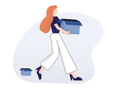 Do the hard task first box boxes flat design flat illustration illustration illustrator task task list vector walking woman woman woman illustration woman portrait work working