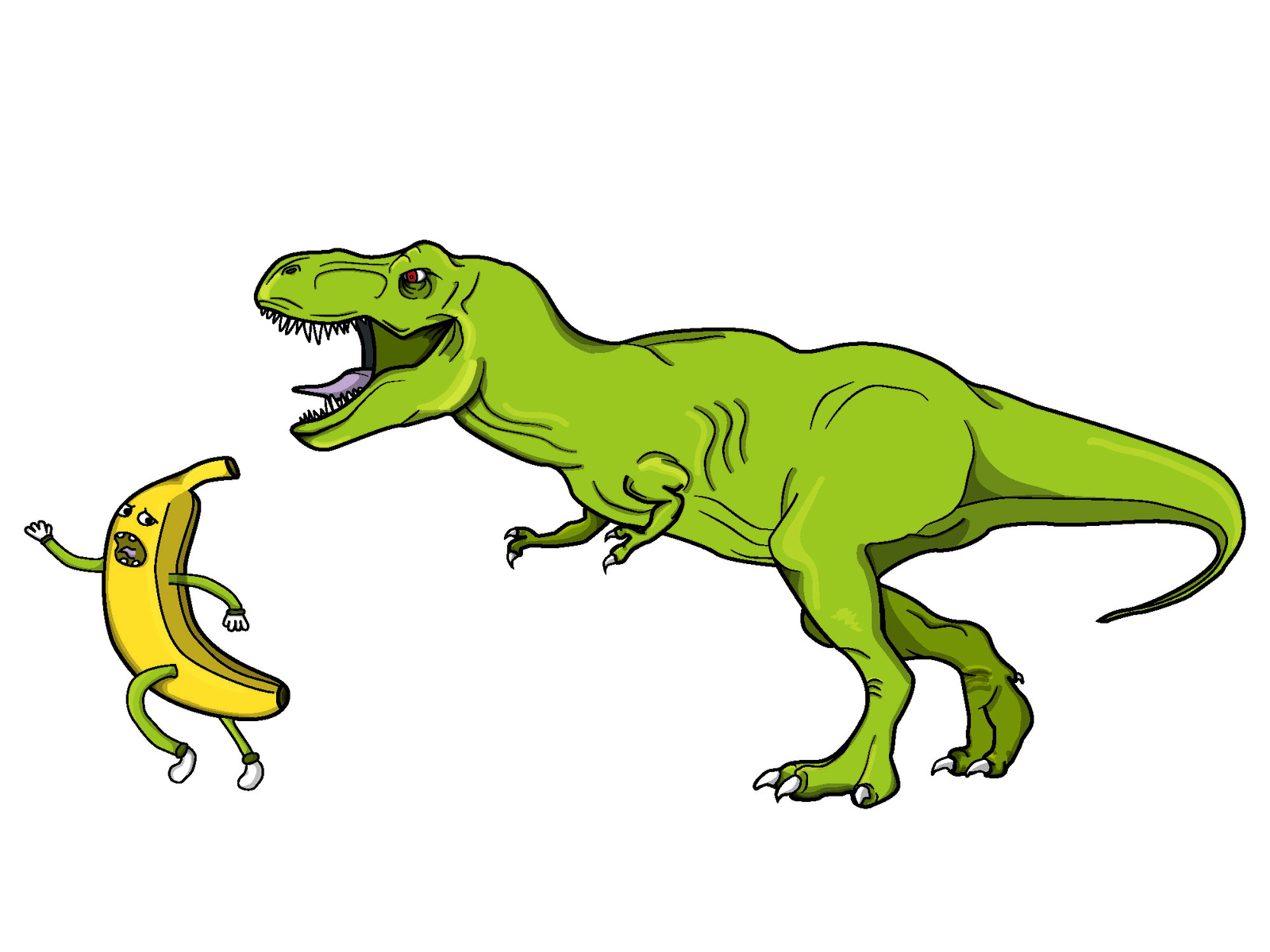 dinosaur with banana head