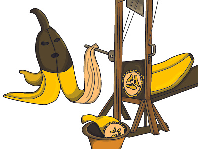 Execution banana bananas cartoon cartoon character dead design food food and beverage food and drink illustration illustrator killer vector