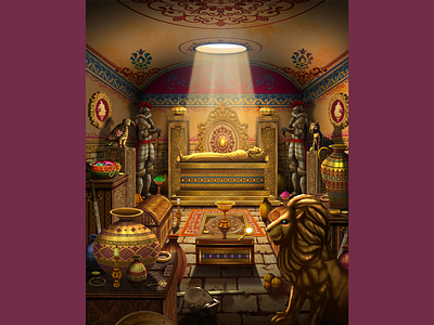 Tomb of Treasures (Commission work) background art background design design digital painting illustration painting