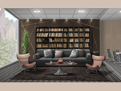 Office (commission work) background art background design design digital painting illustration painting