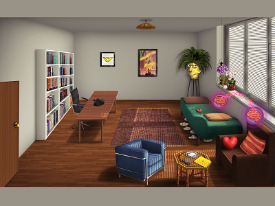 The Room (commission work) animation background art background design design digital painting illustration painting