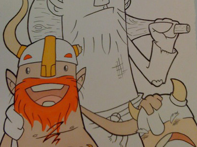 Vikings WIP 2 club horn illustration viking vomit