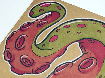 Tentacle Card illustration markers pen pencil tentacle