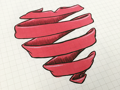 As I unravel heart illustration marker paper pen